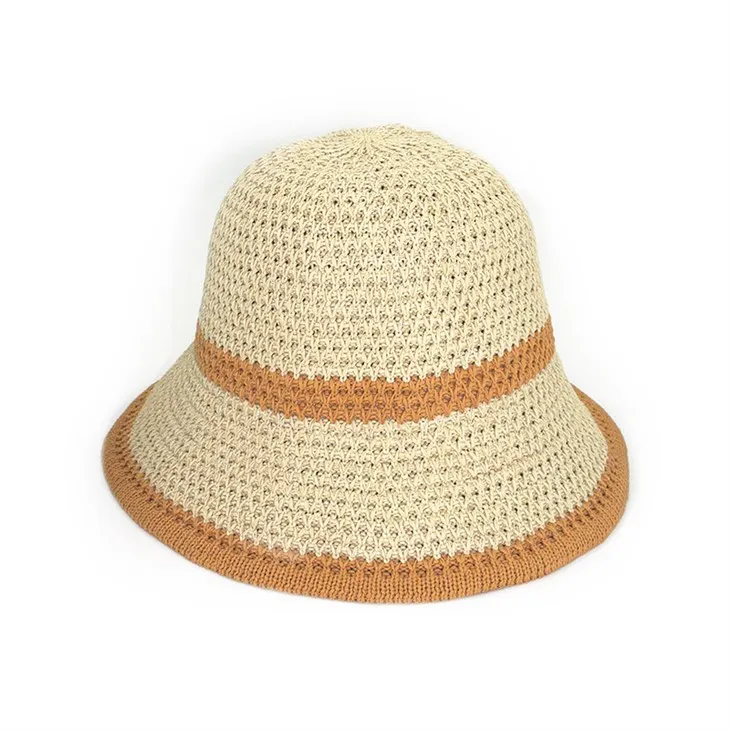 Gorros de crochet de poliéster beige
