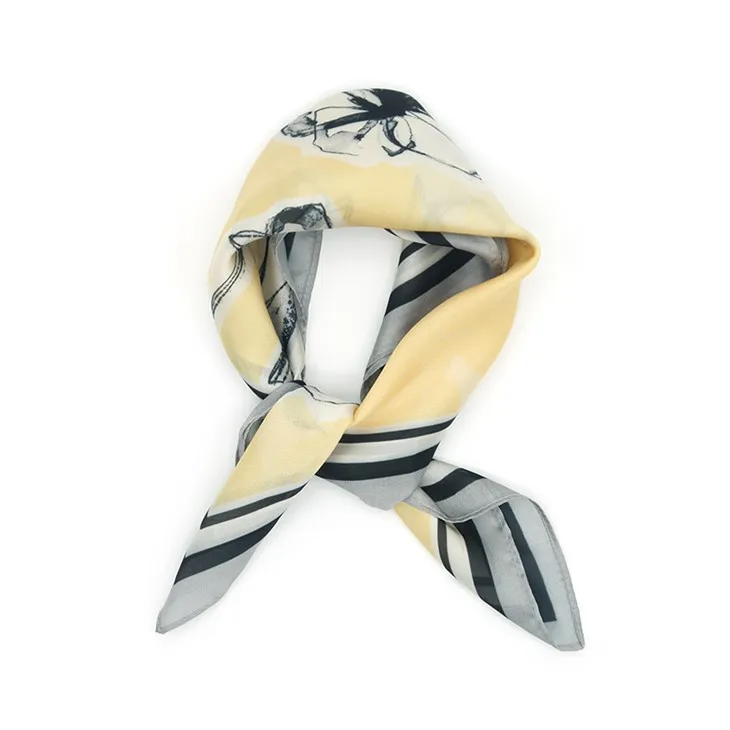 Bufandas clásicas de poliéster con estampado floral