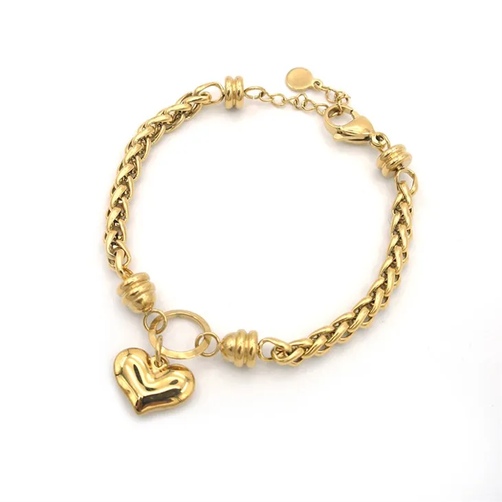 Pulsera de corazón de oro