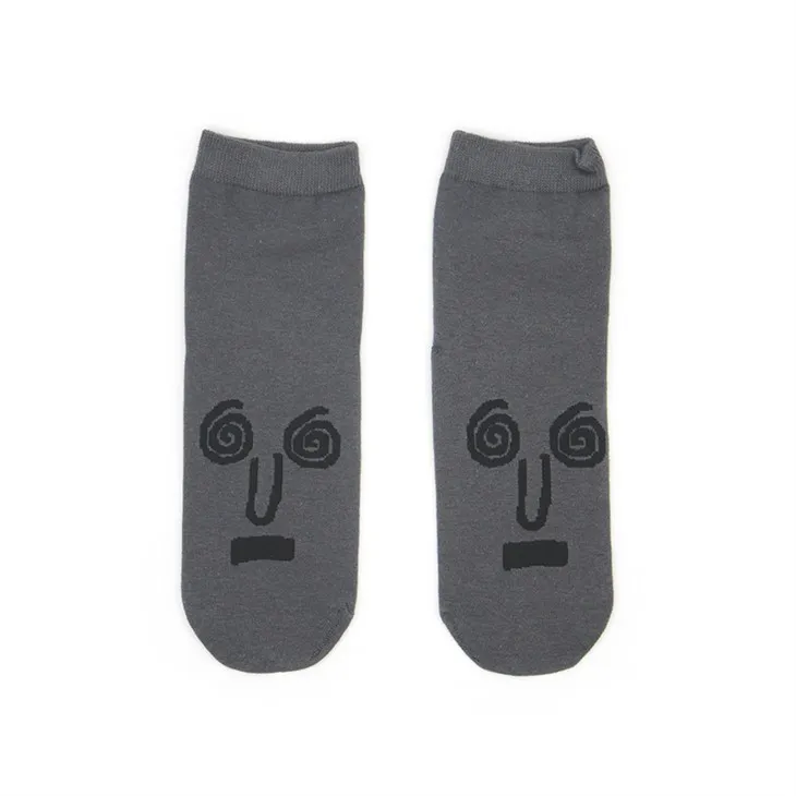 Calcetines de algodón con emojis de color grisáceo