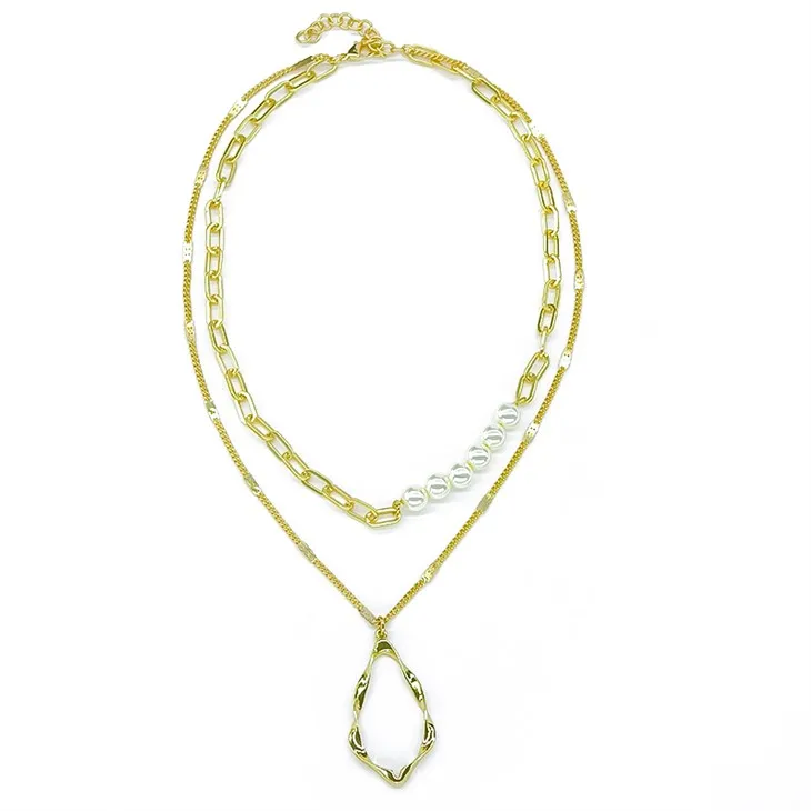 Conjunto de collar de perlas de oro