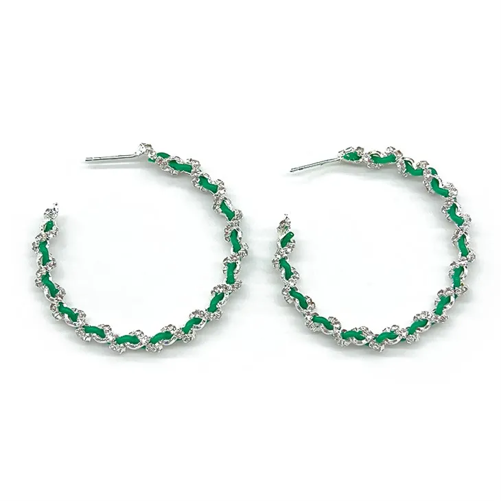 Pendiente con textura de piedra preciosa verde