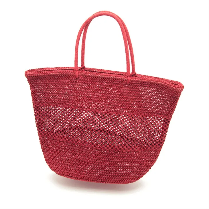 Bolso mediano de crochet rojo