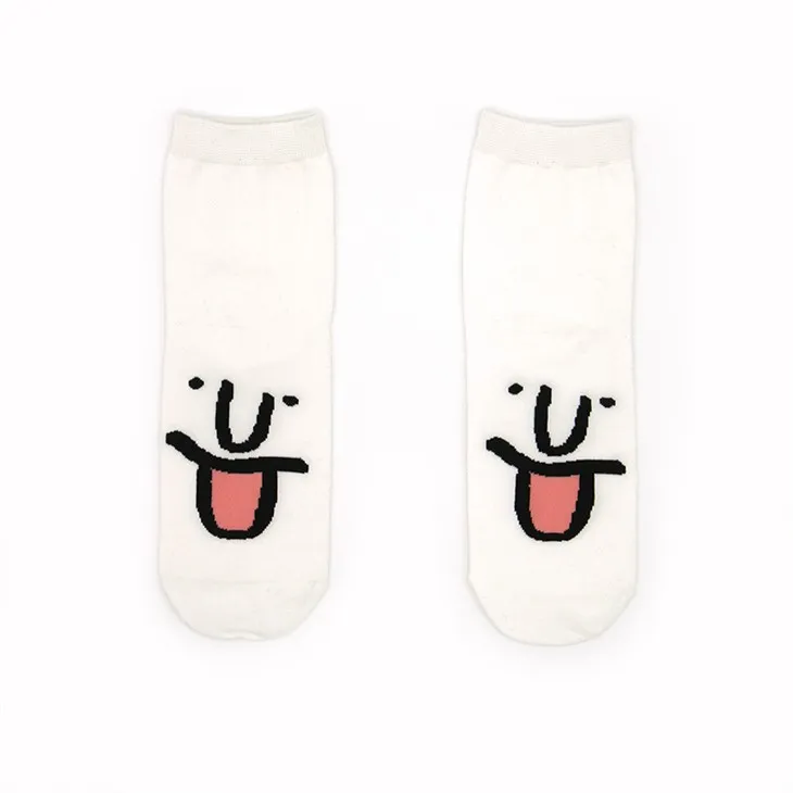 Calcetines de algodón con emojis blancos